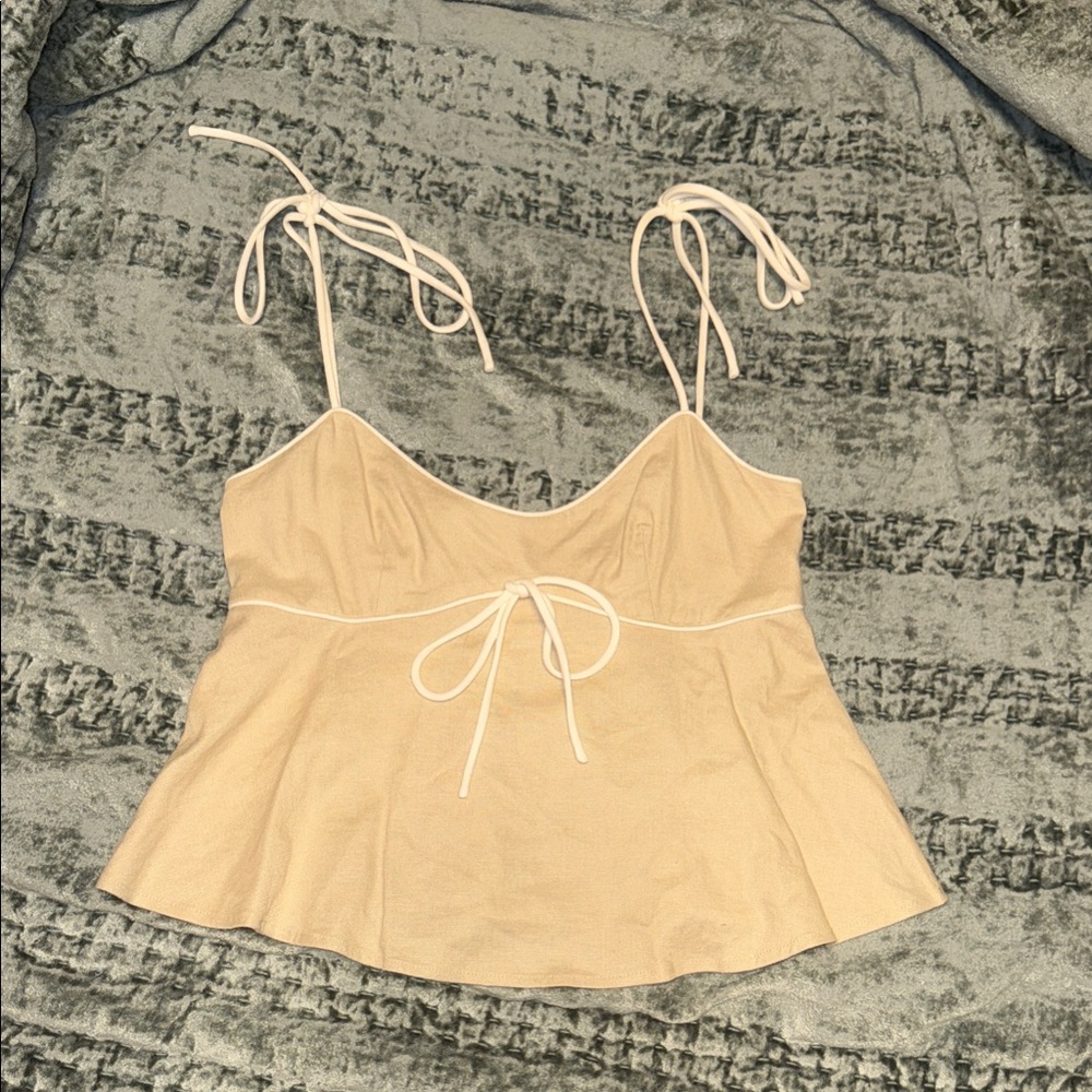 MAJORELLE Cream Camisole with Tie Straps